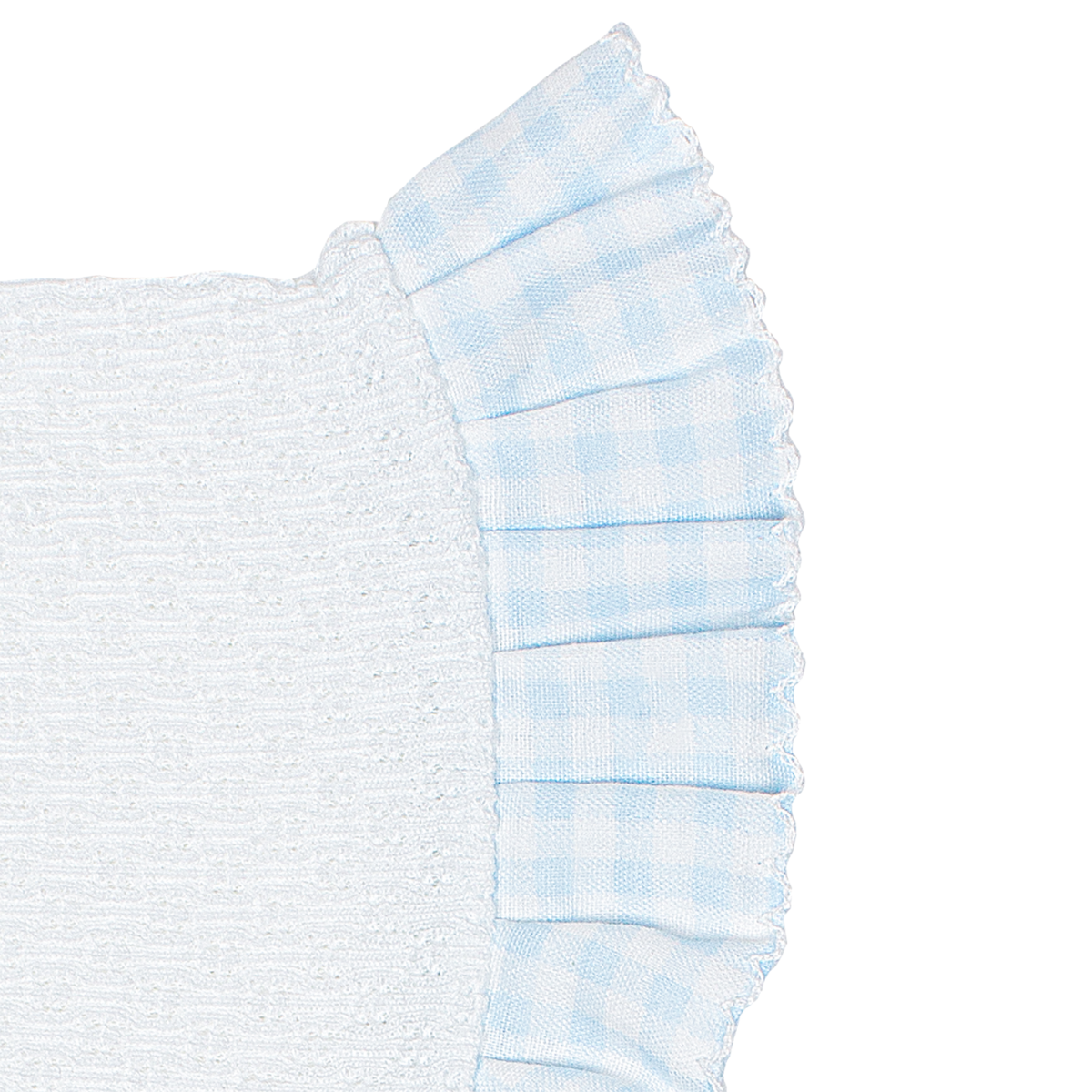 Paty Knit Bonnet, Gingham Ruffle #118GHM