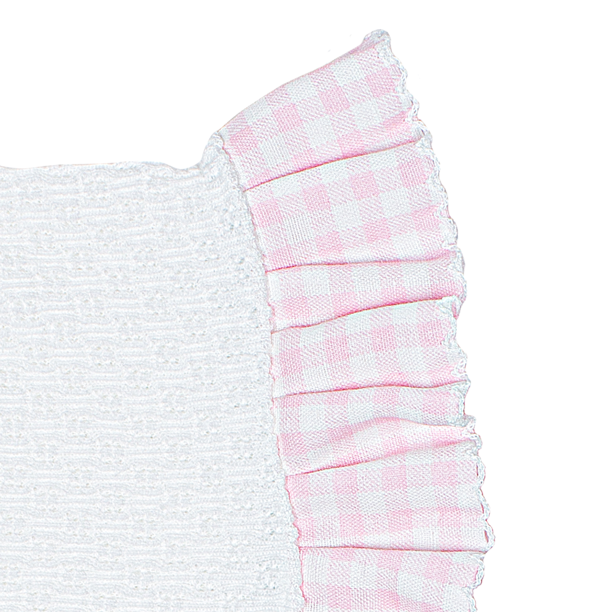 Paty Knit Bonnet, Gingham Ruffle #118GHM