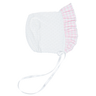 Paty Knit Bonnet, Gingham Ruffle #118GHM