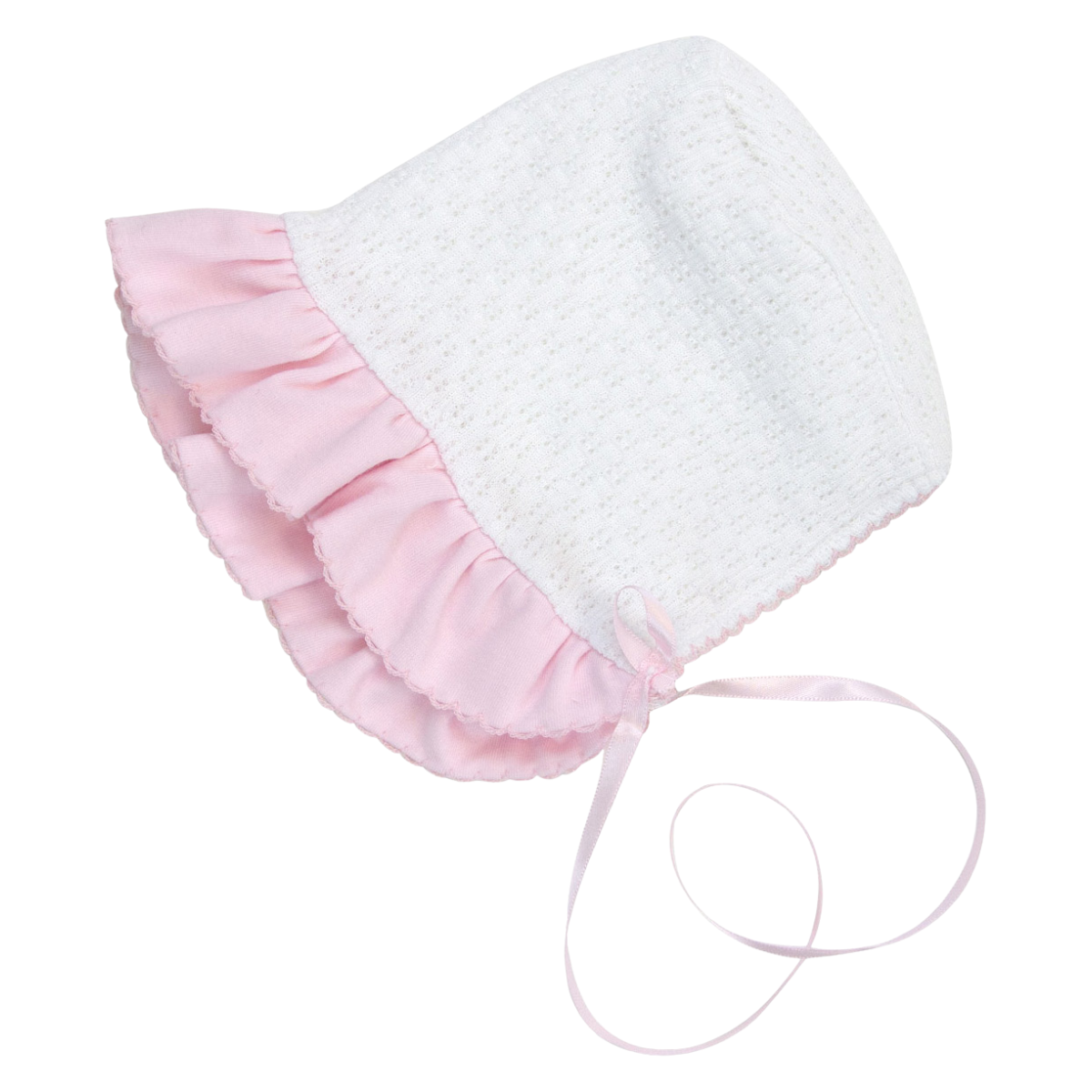 Paty Knit Bonnet, Pima Ruffle #118J