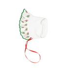 Paty Knit Bonnet with Swiss Candy Cane Ruffle (Christmas Collection)
