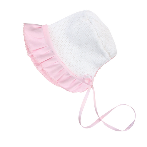 Paty Knit Bonnet, Pima Ruffle #118JCH