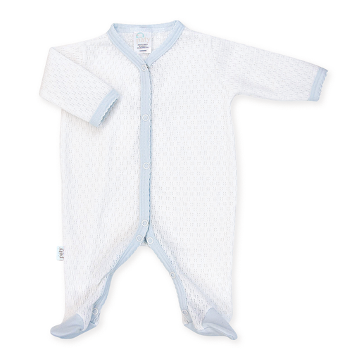 Paty Knit Footie with Pima Trim