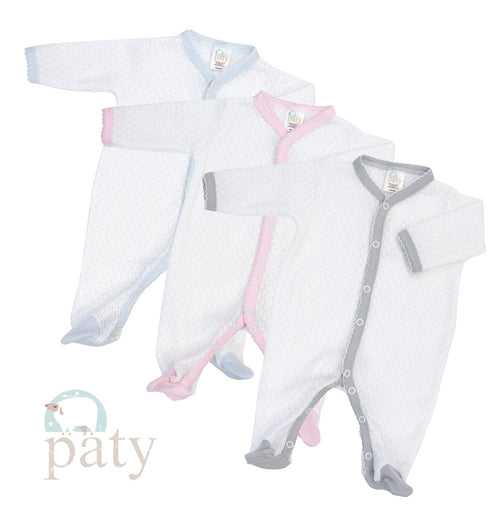 Paty Knit Footie with Pima Trim #119J