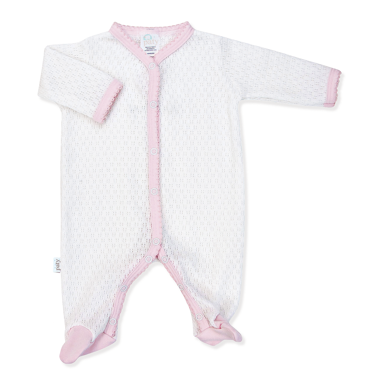 Paty Knit Footie with Pima Trim