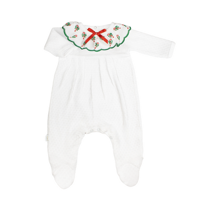 Paty Knit Swiss Candy Cane Footie (Christmas Collection)