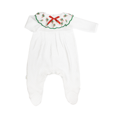 Paty Knit Swiss Candy Cane Footie (Christmas Collection)