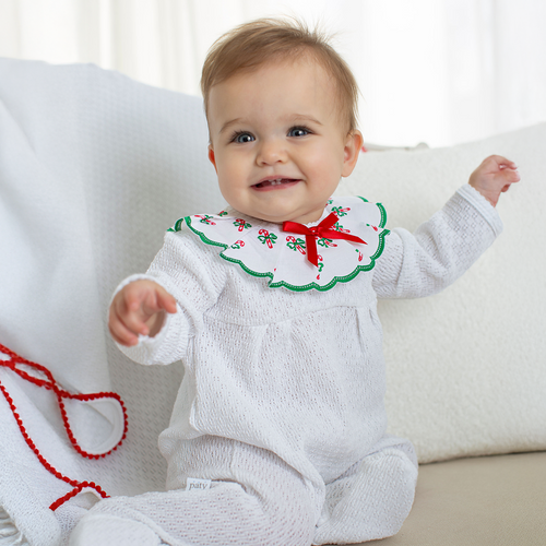 Paty Knit Swiss Candy Cane Footie (Christmas Collection)