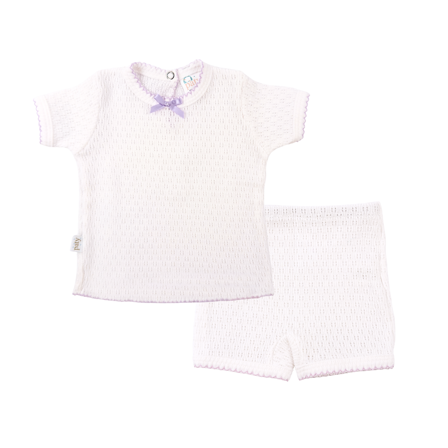 Paty Knit Diaper Play Set with Satin Bow