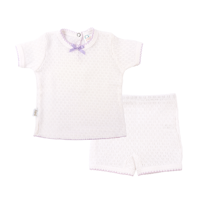 Paty Knit Diaper Play Set with Satin Bow