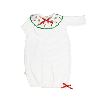 Paty Knit Gown with Swiss Candy Cane Trim (Christmas Collection)