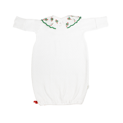 Paty Knit Gown with Swiss Candy Cane Trim (Christmas Collection)