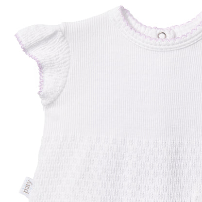 PatyKnit™ Flutter Sleeve Diaper Set with Bows