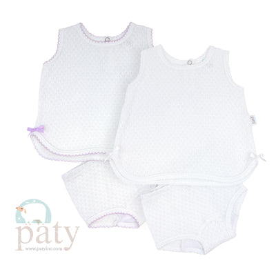 Paty Knit, 2 PC Sleeveless Diaper Set #136