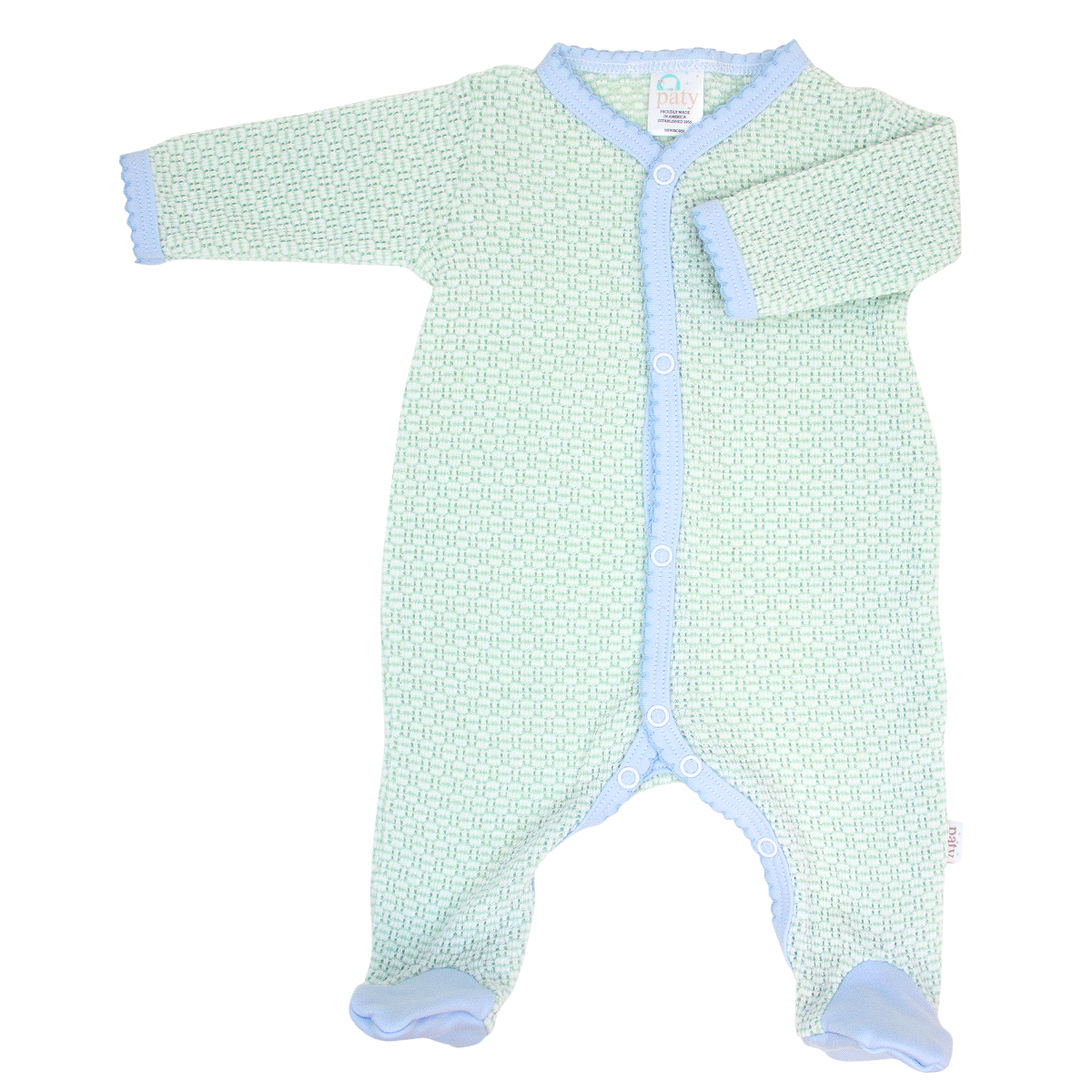 Paty Knit Footie with Pima Binding #219J