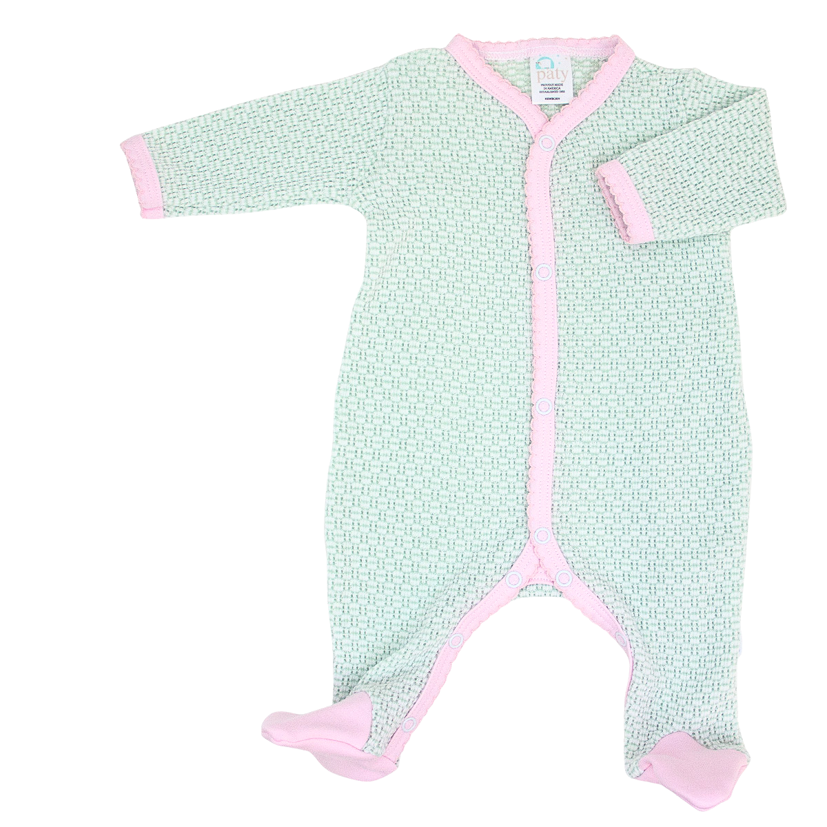 Paty Knit Footie with Pima Binding #219J