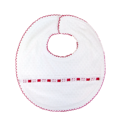 White Bib w/ Trim & Eyelet Option #151