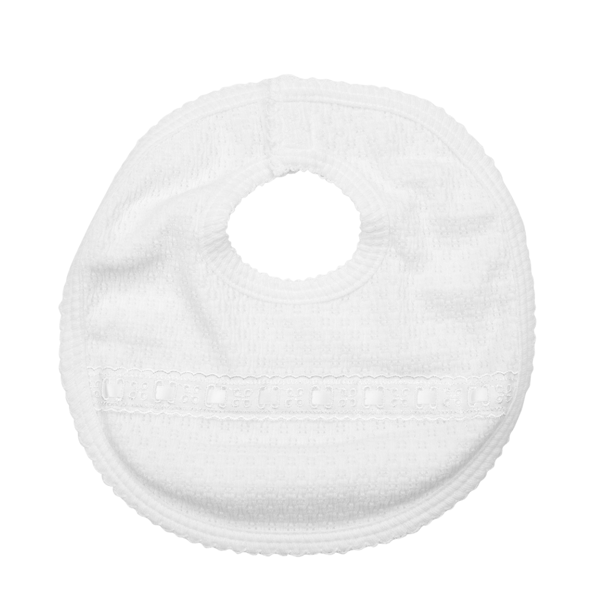 White Bib w/ Trim & Eyelet Option #151