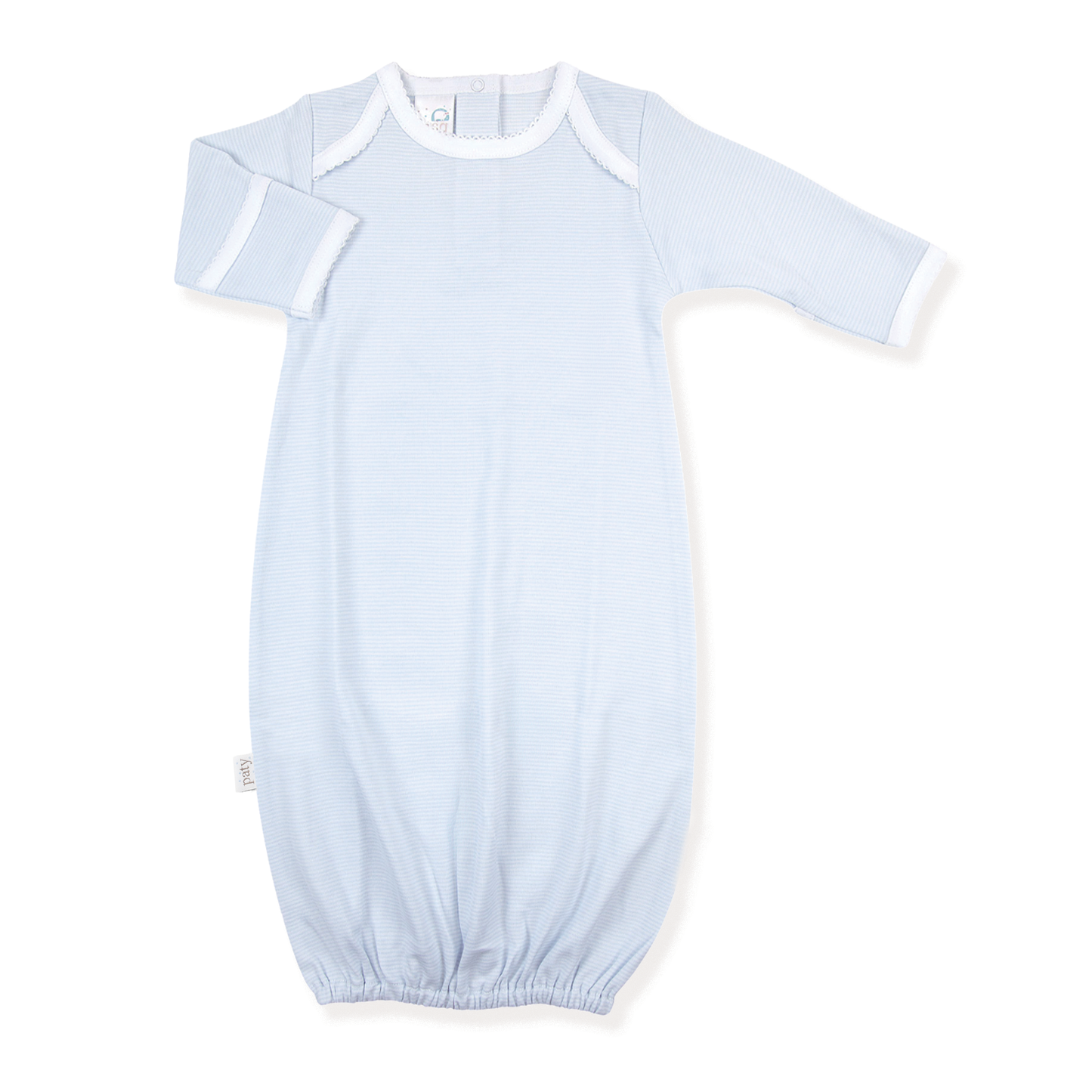 Paty Pima Cotton Overlap Shoulder Gown