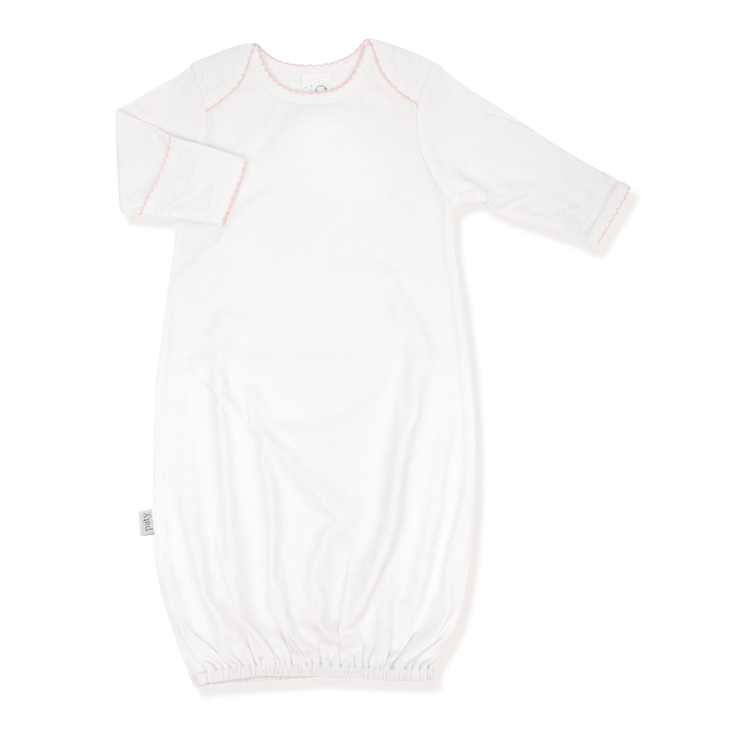 Paty Pima Cotton Overlap Shoulder Gown