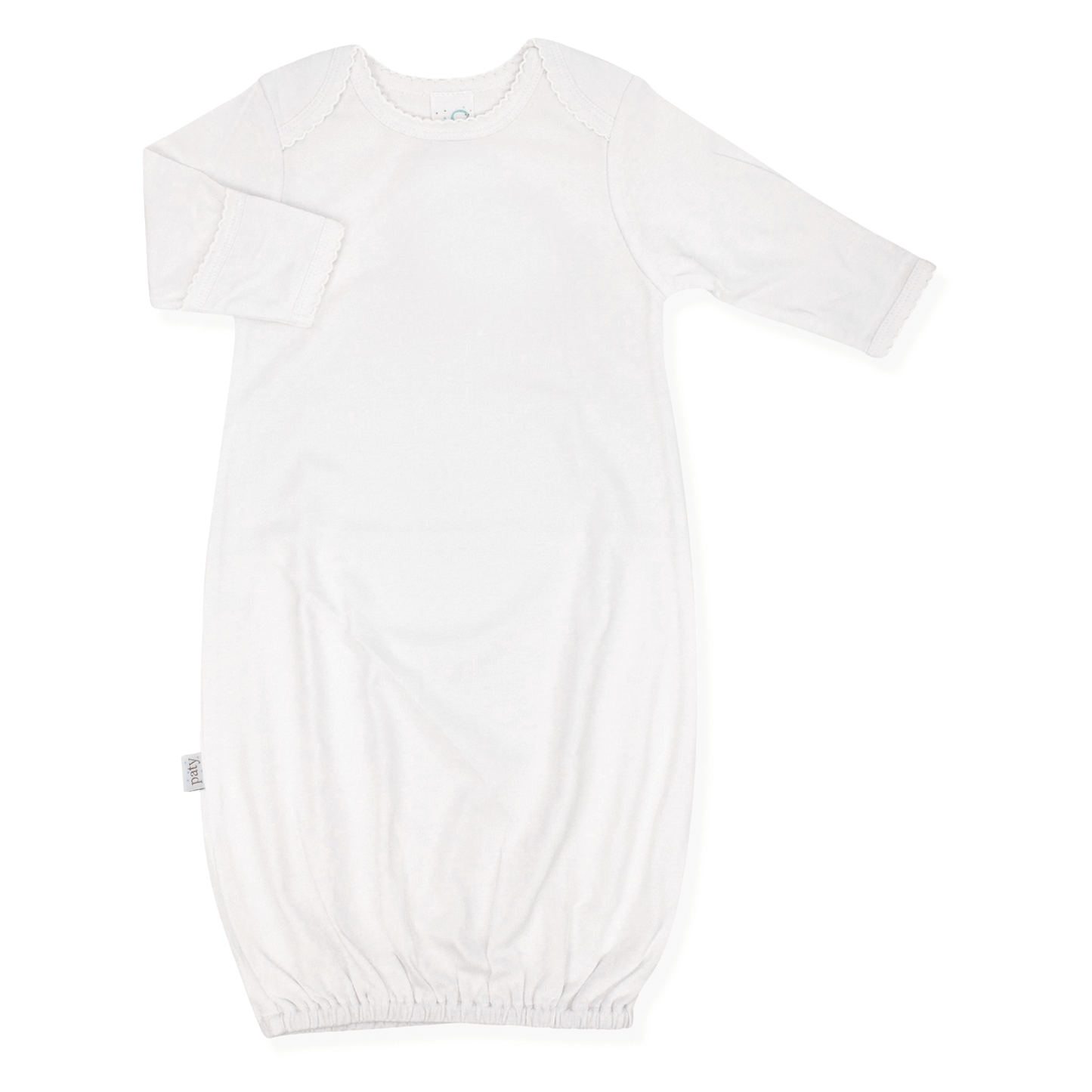 Paty Pima Cotton Overlap Shoulder Gown