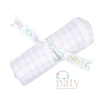 Pima Blanket with Pink Gingham