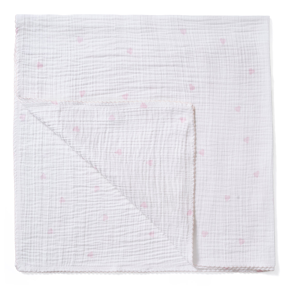 Paty Organic Cotton Swaddle Blanket with Hearts