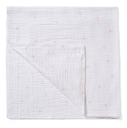 Paty Organic Cotton Swaddle Blanket with Hearts
