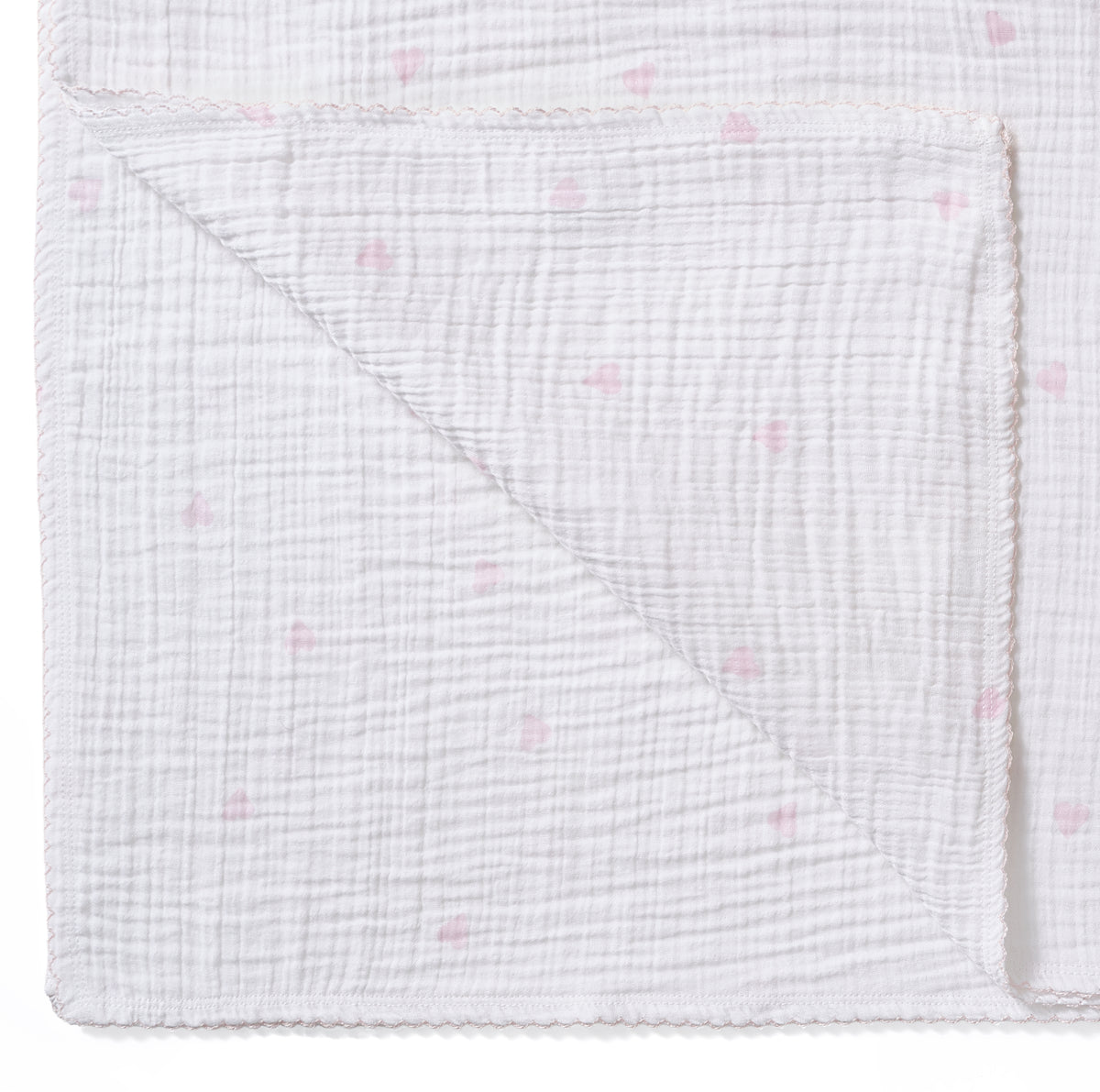 Paty Organic Cotton Swaddle Blanket with Hearts