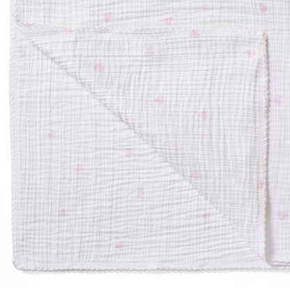 Paty Organic Cotton Swaddle Blanket with Hearts