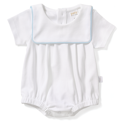 Paty Organic Cotton Boy's Bubble with Bib