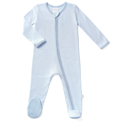 Paty Organic Cotton Striped Zipper Footie