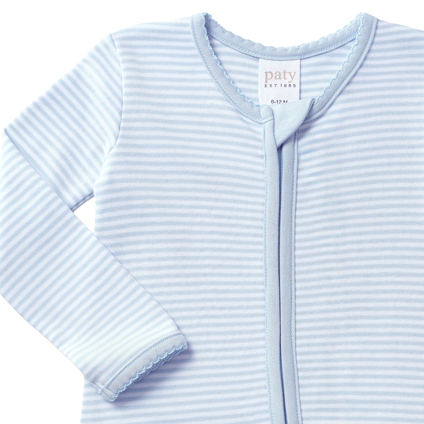 Paty Organic Cotton Striped Zipper Footie