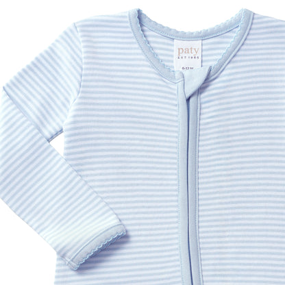Paty Organic Cotton Striped Zipper Footie