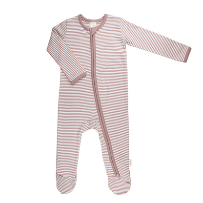 Striped Zipper Footie (Fall Holiday Collection 2025)