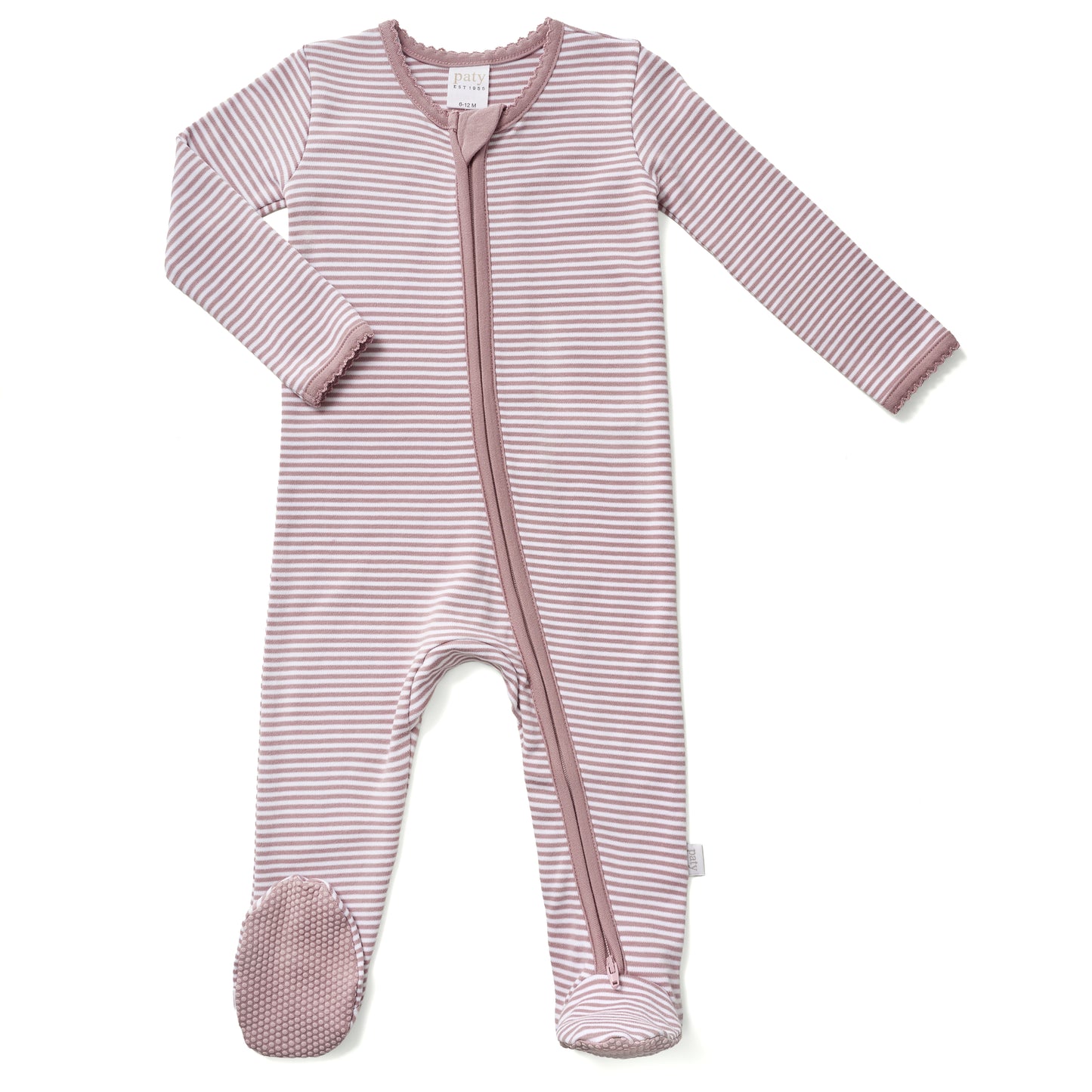 Paty Organic Cotton Striped Zipper Footie