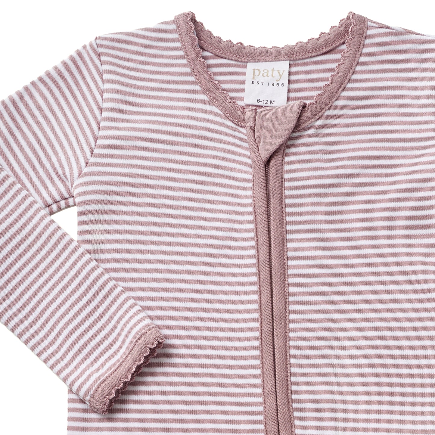 Paty Organic Cotton Striped Zipper Footie