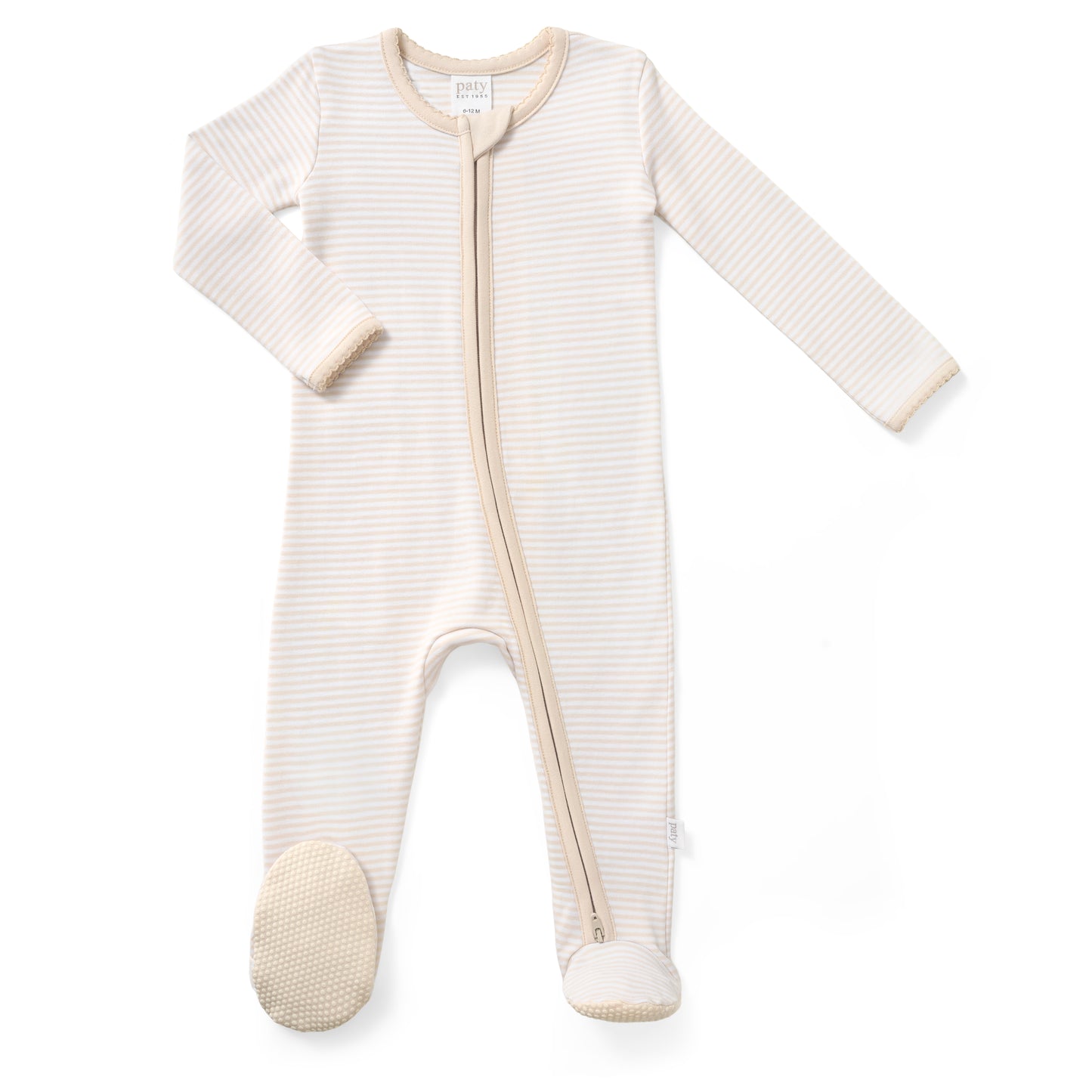 Paty Organic Cotton Striped Zipper Footie