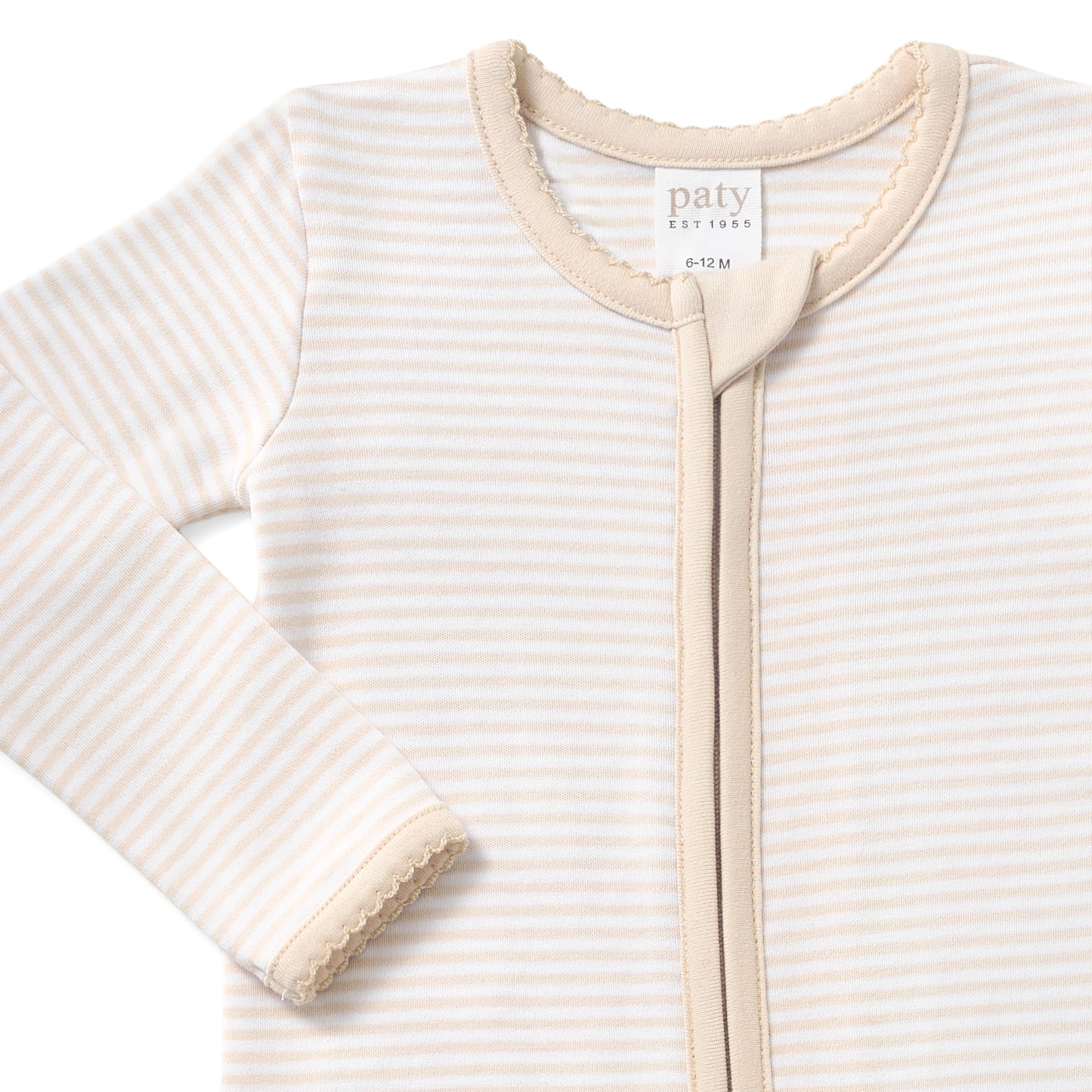 Paty Organic Cotton Striped Zipper Footie