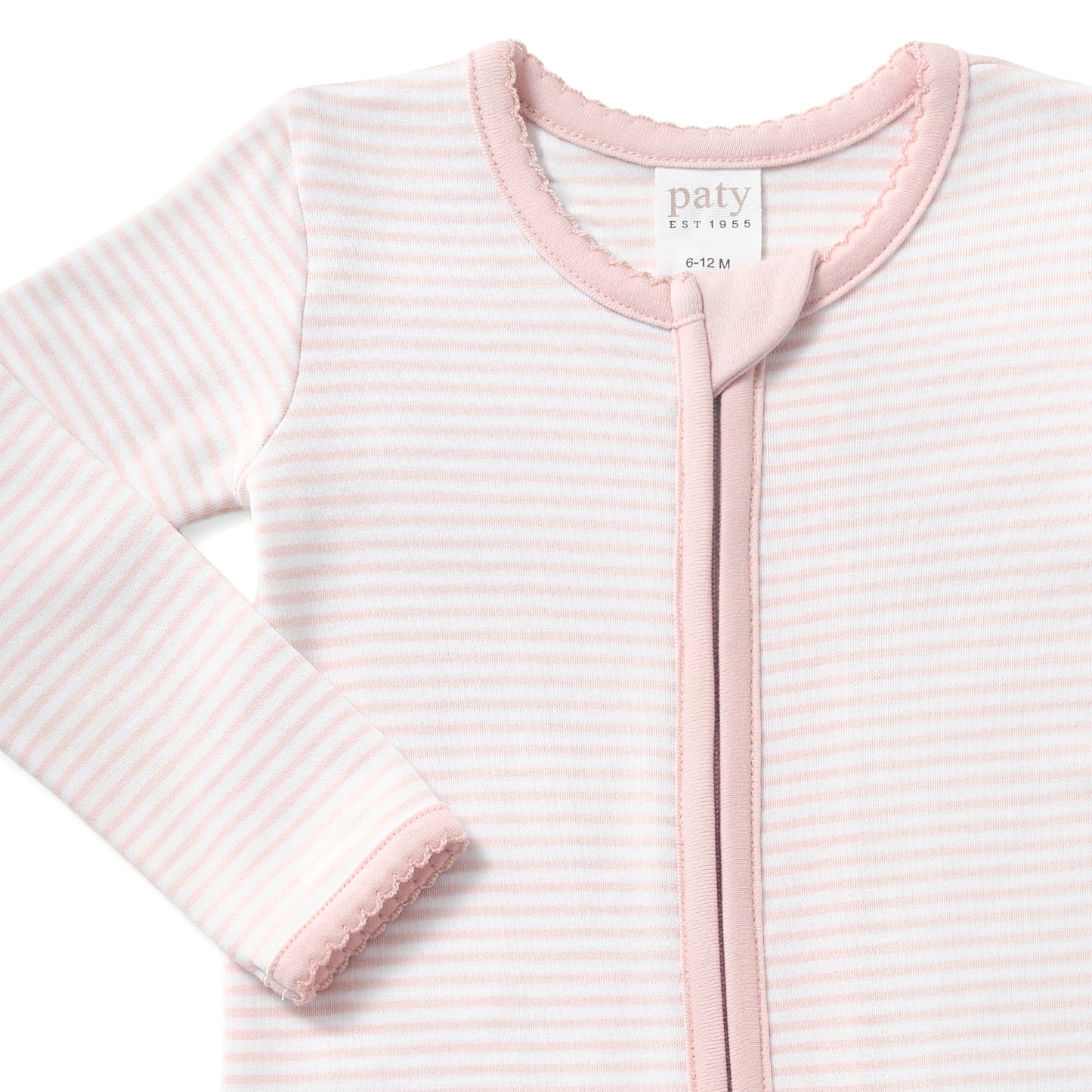 Paty Organic Cotton Striped Zipper Footie