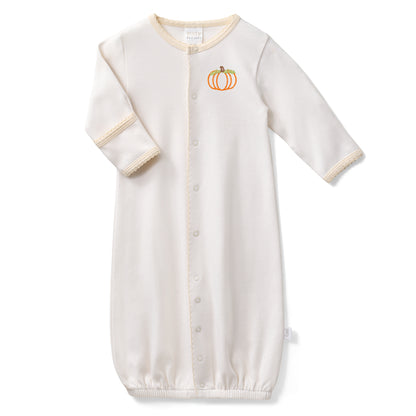 Paty Organic Cotton Interlock Striped Pumpkin Converter Gown