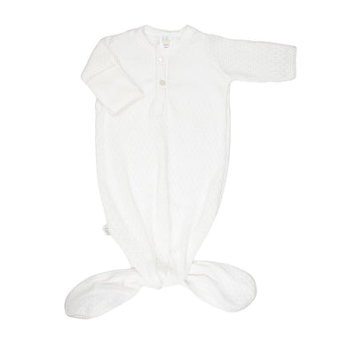 Paty Knit Knotted Gown with Placket with Color Trims