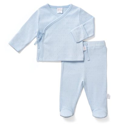 Paty Organic Cotton Pointelle Newborn Set in Solid Colors