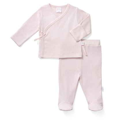 Paty Organic Cotton Pointelle Newborn Set in Solid Colors