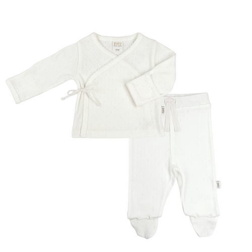 White Kimono Pointelle Set (Fall Holiday Collection 2025)