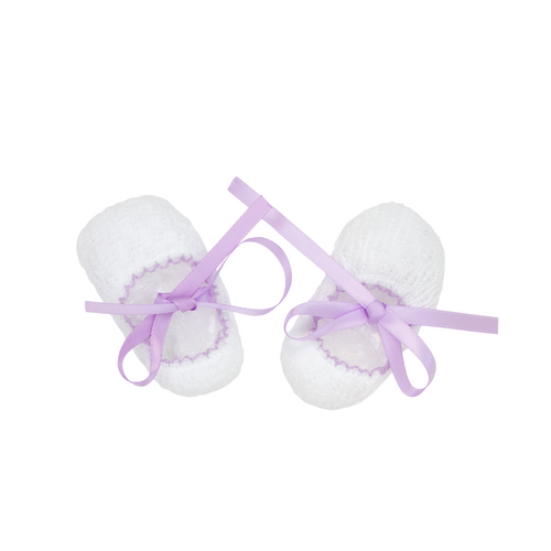 White Paty Knit Slippers #156