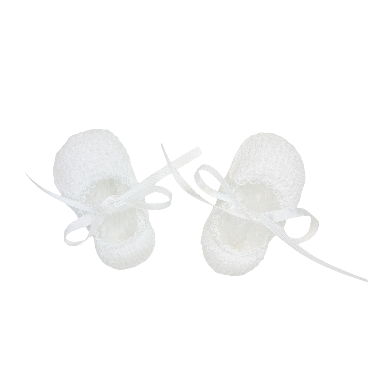 White Paty Knit Slippers #156