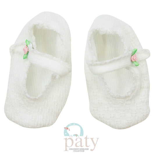 Crib Shoes with Rosettes