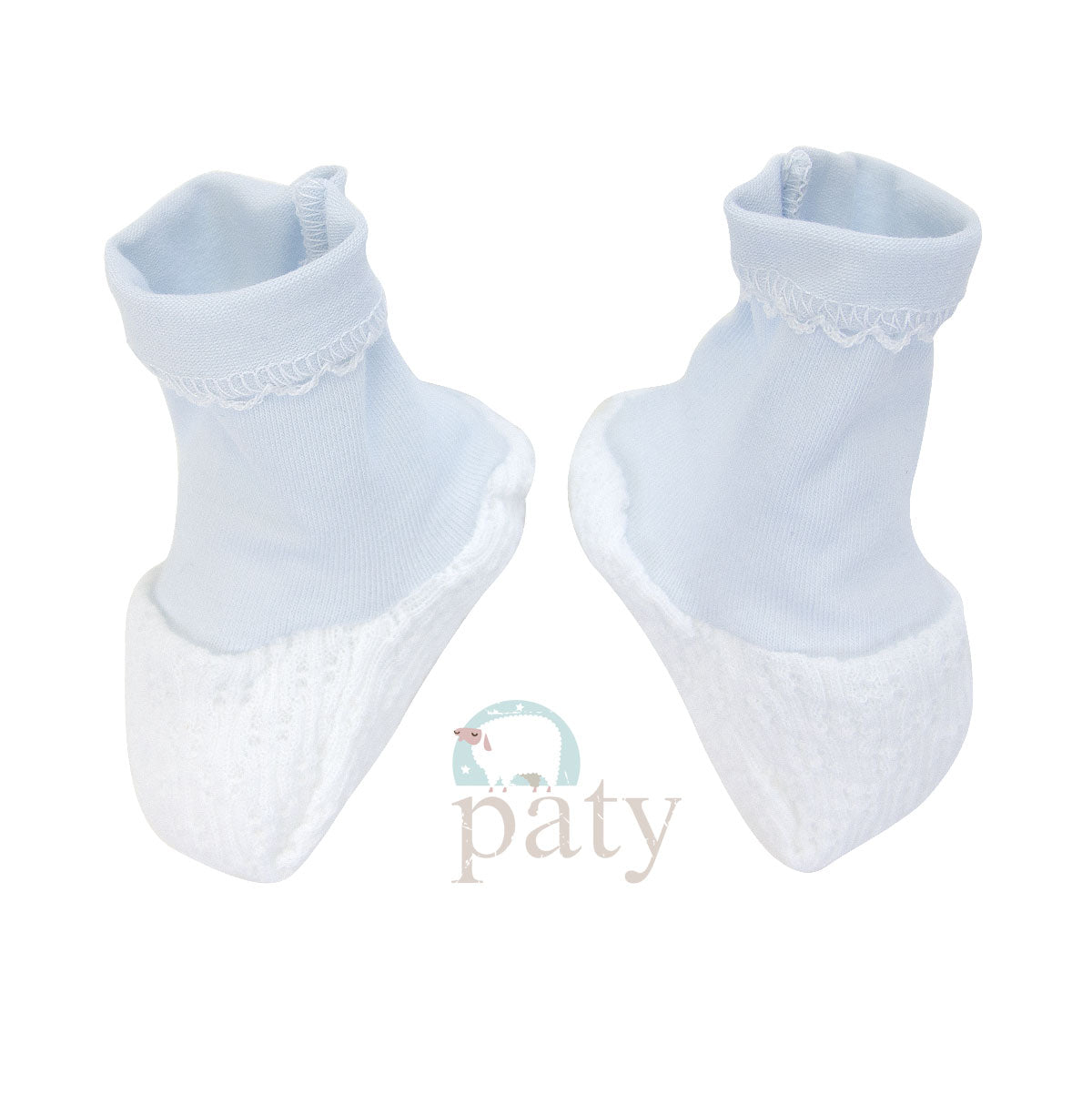 White Booties with Cotton Trim Options #158J