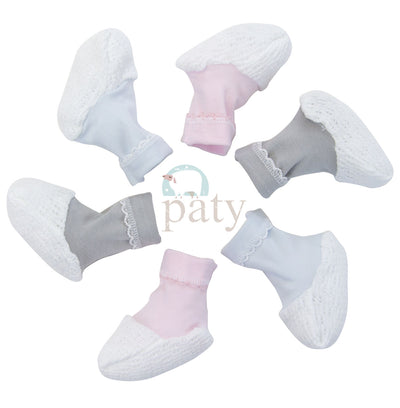 White Booties with Cotton Trim Options #158J